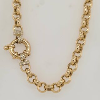 14 karaat geelgouden collier met grove Jasseronschakel - occasion #28761