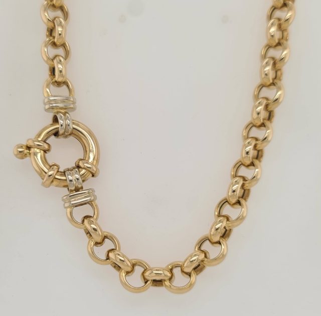 14 karaat geelgouden collier met grove Jasseronschakel - occasion #28761