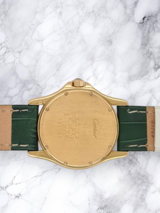 18 karaat gouden mannen polshorloge van Cartier - Occasion #28758 - Afbeelding 3
