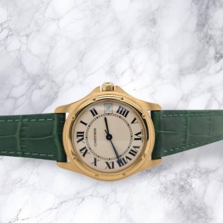 18 karaat gouden mannen polshorloge van Cartier - Occasion #28758