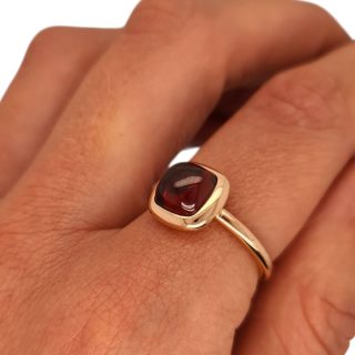 Roségouden ring met granaat - Nieuw #28823