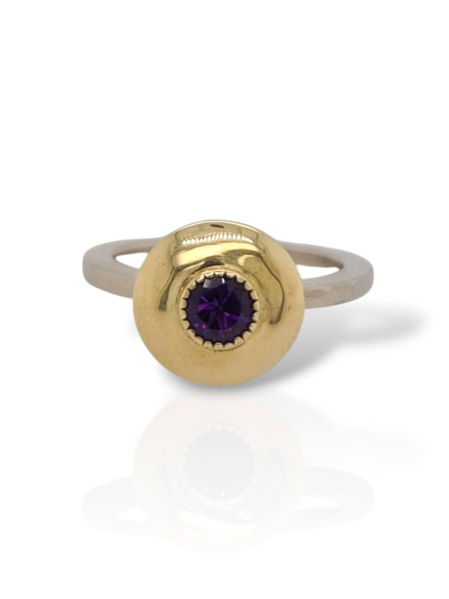 Bicolor gouden ring met Amethist #16881 - Afbeelding 3
