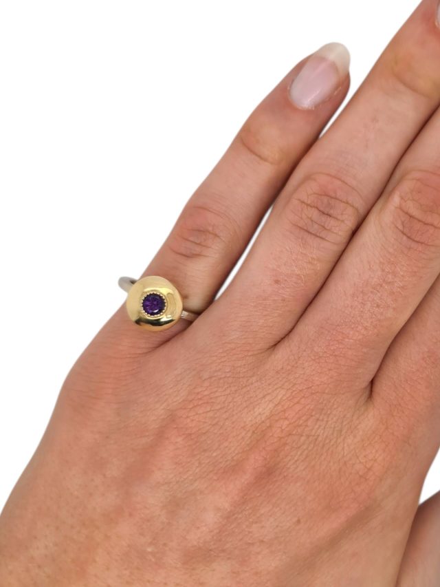 Bicolor gouden ring met Amethist #16881 - Afbeelding 5