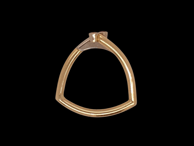 14 Karaat bicolor gouden ring met 2 robijntjes. # 1357 - Afbeelding 3