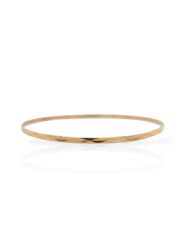 18 karaat gouden bangle armband met facet reliëf- occasion #28839