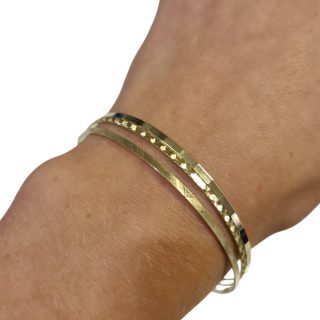 Prachtige geelgouden bangle armband in drie delen Occasion #28836