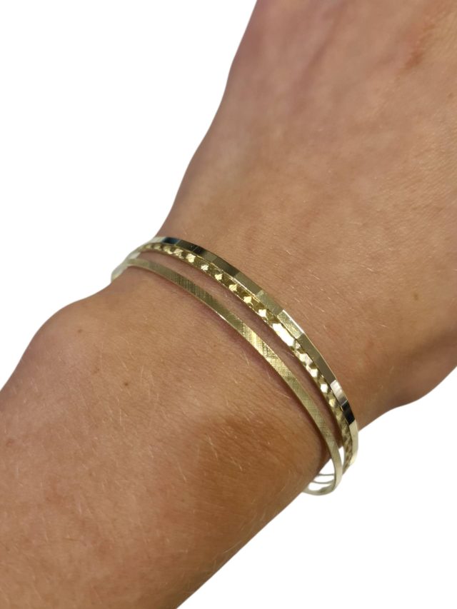 Prachtige geelgouden bangle armband in drie delen Occasion #28836