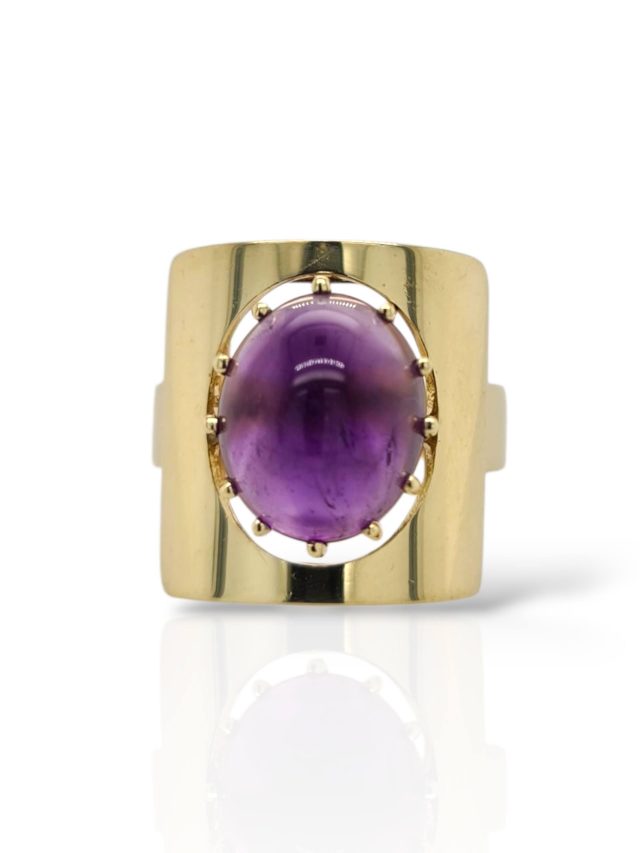 Unieke gouden ring met Amethist - occasion #28840