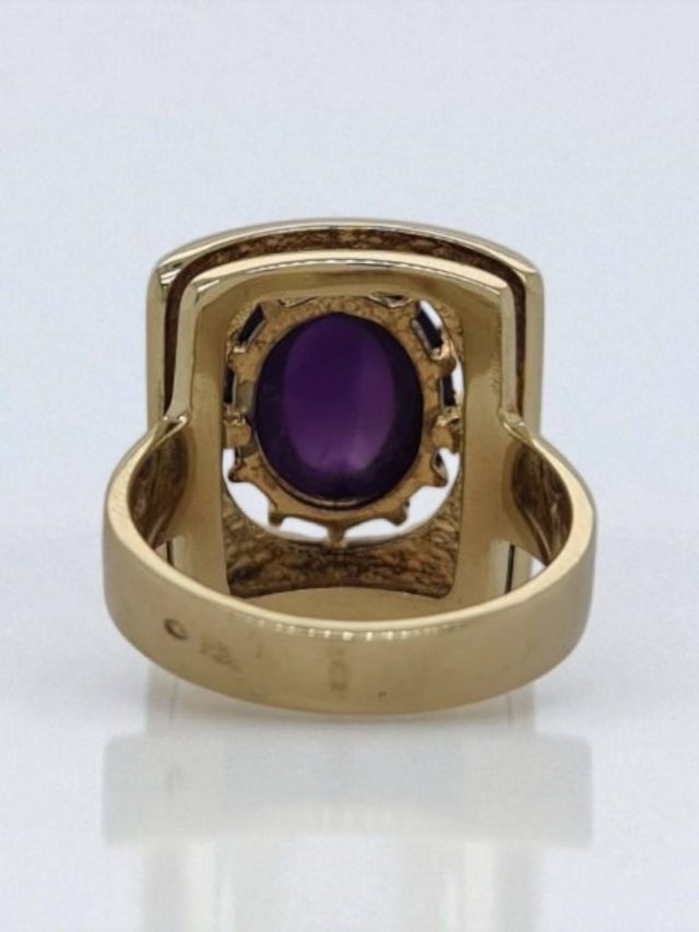 Unieke gouden ring met Amethist - occasion #28840 - Afbeelding 6