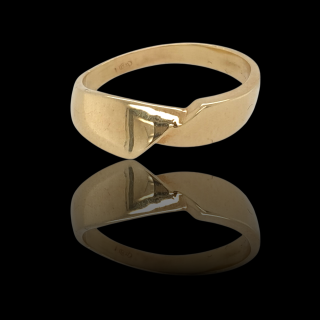14 Karaat gouden strakke handgemaakte ring. # 2113