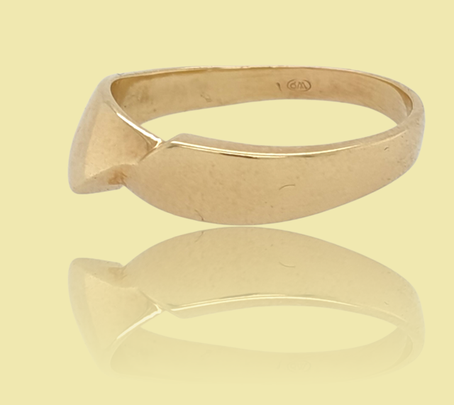 14 Karaat gouden strakke handgemaakte ring. # 2113 - Afbeelding 3