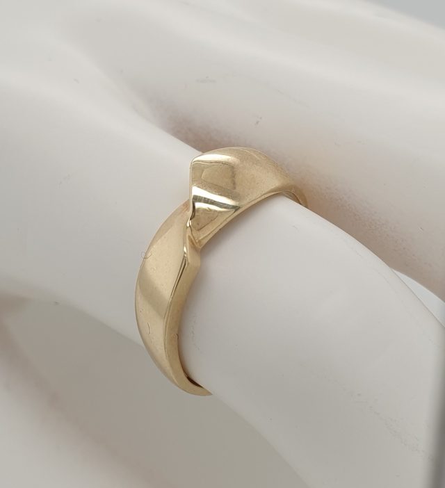 14 Karaat gouden strakke handgemaakte ring. # 2113 - Afbeelding 2