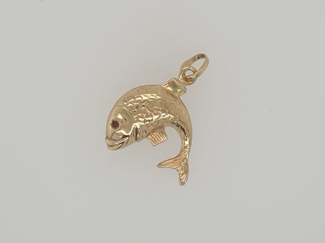 14 karaat gouden bedel, vis.  # 28874
