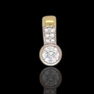 14 karaat gouden hanger met Cubic Zirkonium - occasion #2847