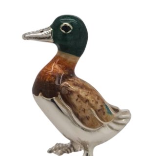 Geëmailleerd zilveren beeldje Eend van Saturno #28897