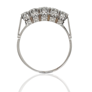 witgouden rijring met 5 briljanten Vintage Occasion. #28961