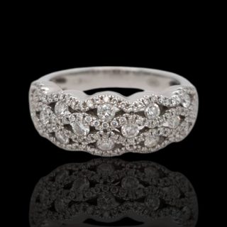 18 karaat witgouden ring met diamant - Vintage occasion #28989