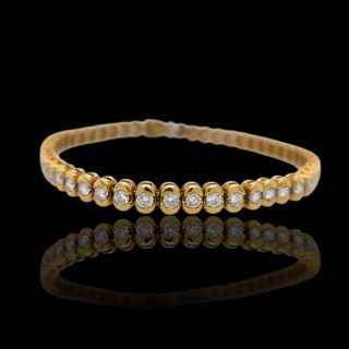 18 karaat geelgouden armband met diamant bezette schakels - Vintage occasion #28999
