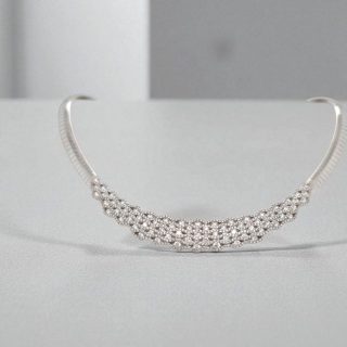 Witgouden Choker met diamant. 18 karaat Occasion. #28987