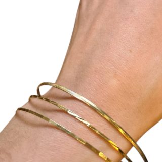 Prachtige set van drie geelgouden bangle armbanden Occasion #28945