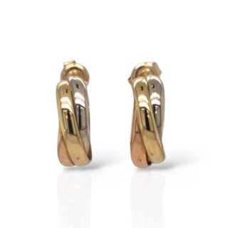 Tricolore gouden oorhangers /creolen #28723