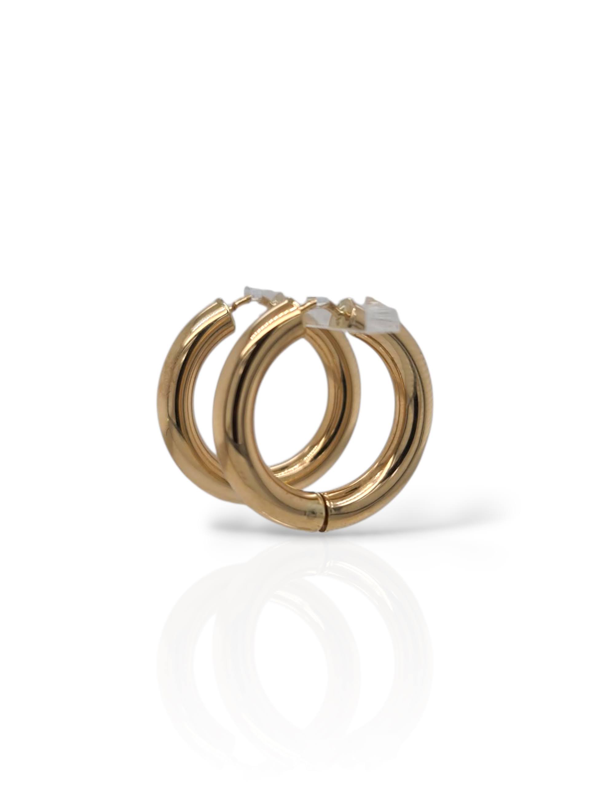 Solide creolen van 14 karaats goud #28803 - Afbeelding 3