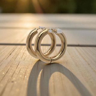 Solide creolen van 14 karaats goud #28803