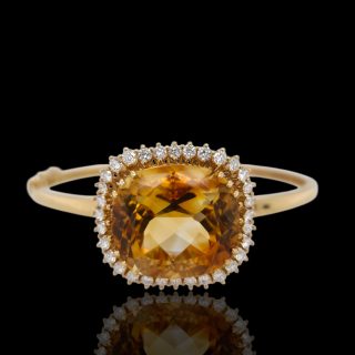 18 karaat gouden armband met citrien en diamant - Vintage occasion #28982