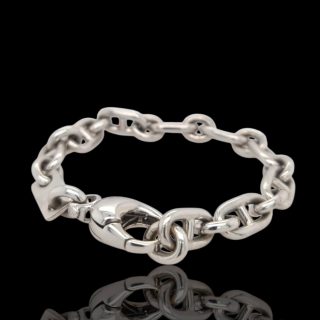 18 karaat witgouden schakel armband  - Vintage occasion #28998