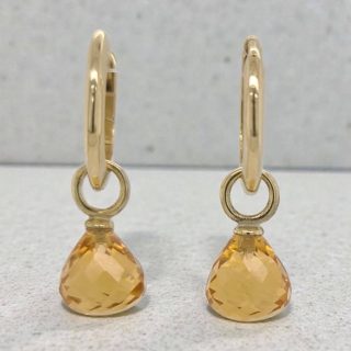 Citrien creoolhangers met geelgouden oog. #29012