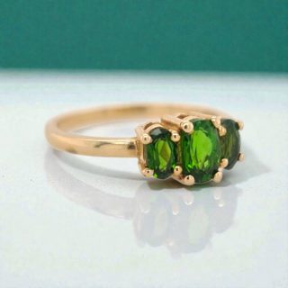14 Karaat gouden ring met Chrome Diopside #29004