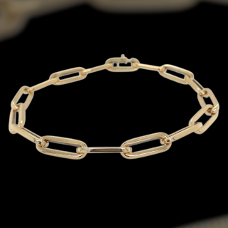 14 karaat gouden closed for ever / paperclip armband #29030