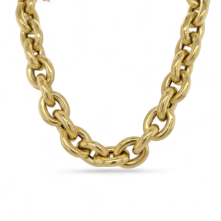 Gouden anker collier van 14 karaat geelgoud - occasion #29075