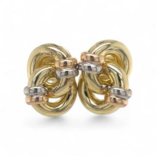 Tricolor oorknoppen geknoopt - occasion #29074