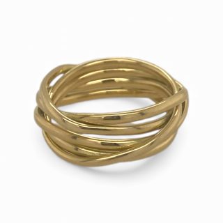 14 karaat gouden endless rope ring - handgemaakt in eigen atelier #29082
