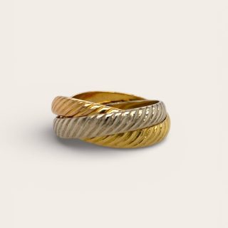 18 karaat tricolor gouden ring met gravure. Trinity #25941