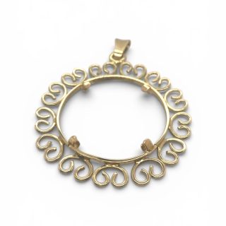 14 k gouden muntrand hanger - occasion #29184