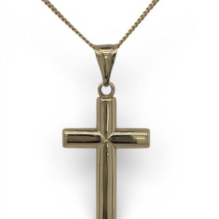 Groot 14 karaat geelgouden kruis - vintage occasion hanger. #29221