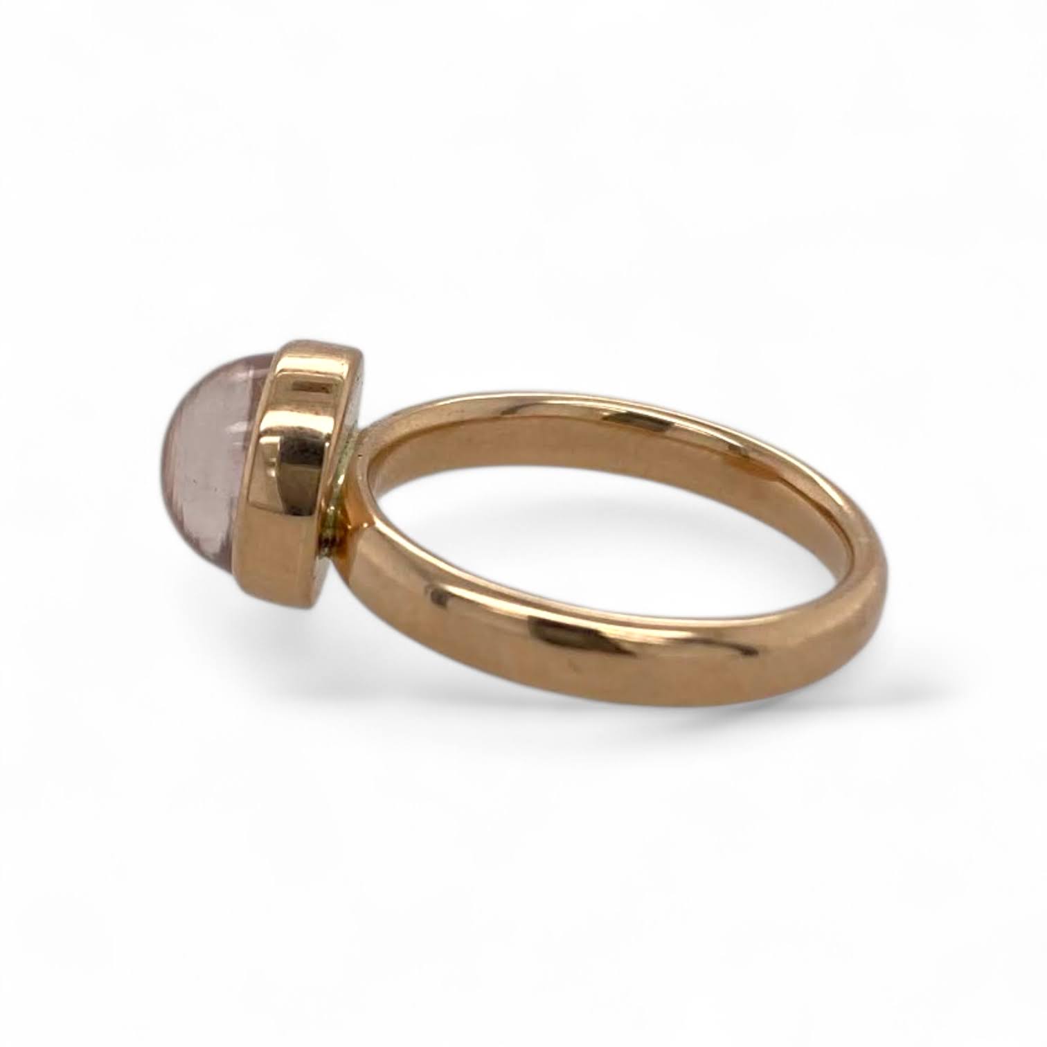 14 karaat rosé gouden ring met rozenkwarts - handgemaakt in eigen atelier #29239 - Afbeelding 4