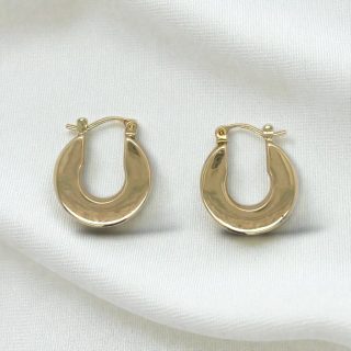 14 karaat geelgouden vintage hoefijzer oorringen - occasion #29245