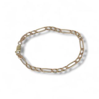 14 karaat gourmet armband met afwisselende schakels - Occasion #29265