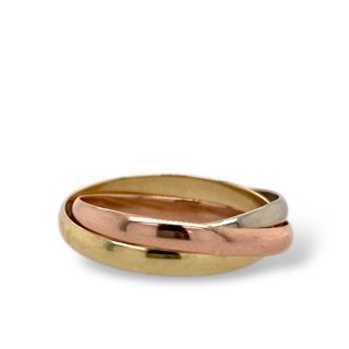 14 karaat tricolor gouden pinkring - Trinity ring #29230
