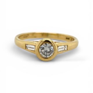 18 karaat geelgouden ring met diamant - verlovingsring #28495