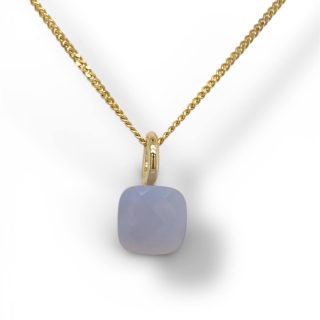 14 karaat geelgouden hanger met chalcedoon - in pomellato stijl #29238