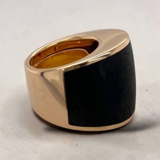 Design ring van Vhernier Milano - 18 karaat goud en ebbenhout - occasion #29275
