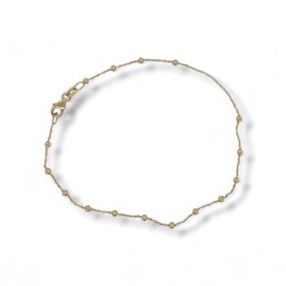 Fijne armband met bolletjes van 14 karaat geelgouden - occasion #29268