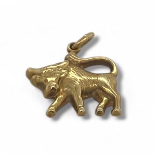 14 karaat geelgouden bedel, stier - occasion #29271