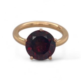 Roségouden tuimel penta ring met granaat -14k - eigen atelier #25519