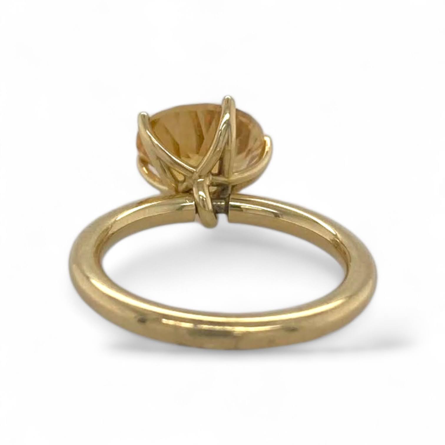 Geelgouden tuimel penta ring met citrien -14k - eigen atelier #25519 - Afbeelding 3