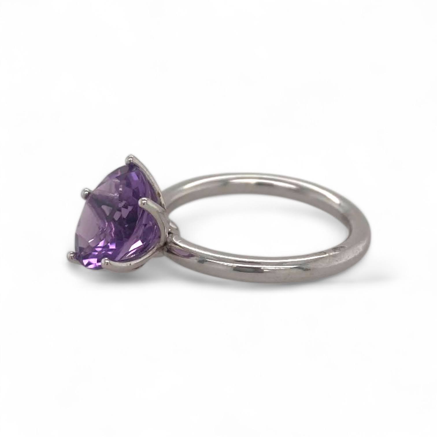 Witgouden tuimel penta ring met Amethist -14k #23532 - Afbeelding 2